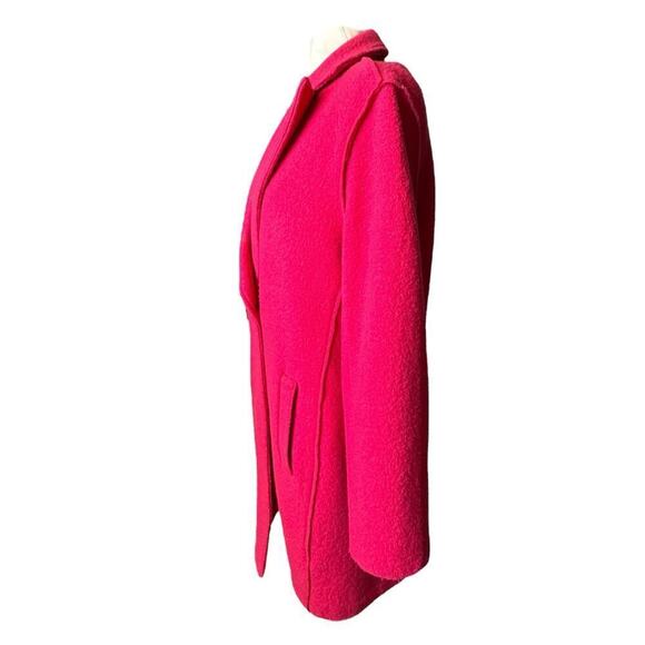 J Crew Coat Daphne Topcoat Size 14 Italian Boiled Wool in Hot Pink Fuchsia - Picture 3 of 6